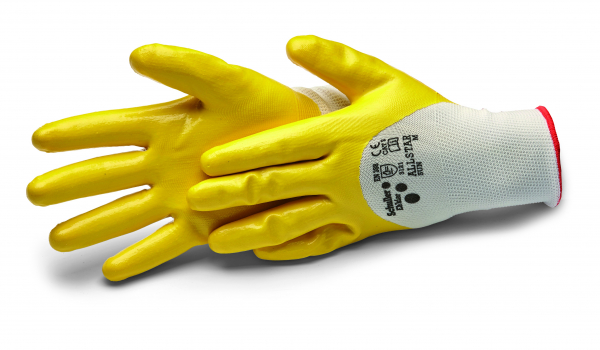 Prac.rukavice žlté Nitril vel.9 /42571/